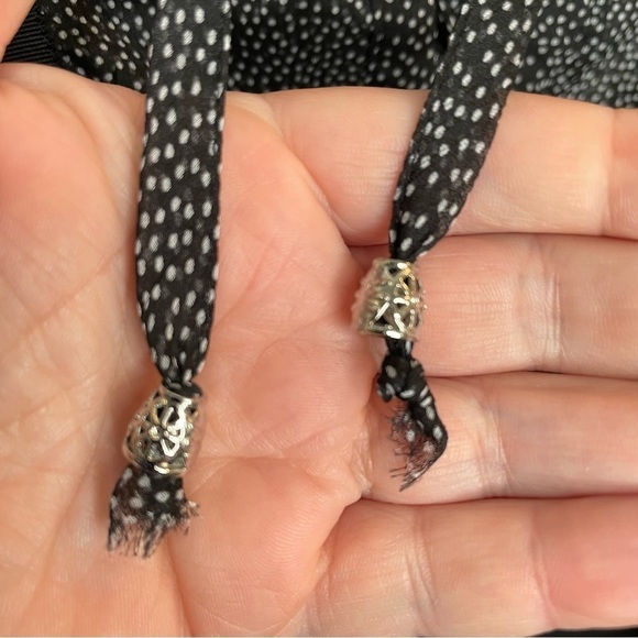 The Kooples Lace Up Sheer Blouse in Black S - Picture 6 of 8